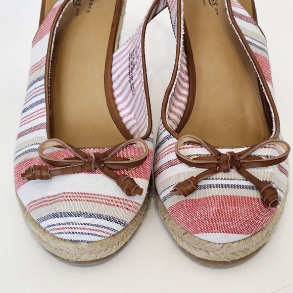 G.H. Bass & Co Kim Women MultiColor Wedge Slingback Espadrille Sandal Size 8 - Picture 3 of 8